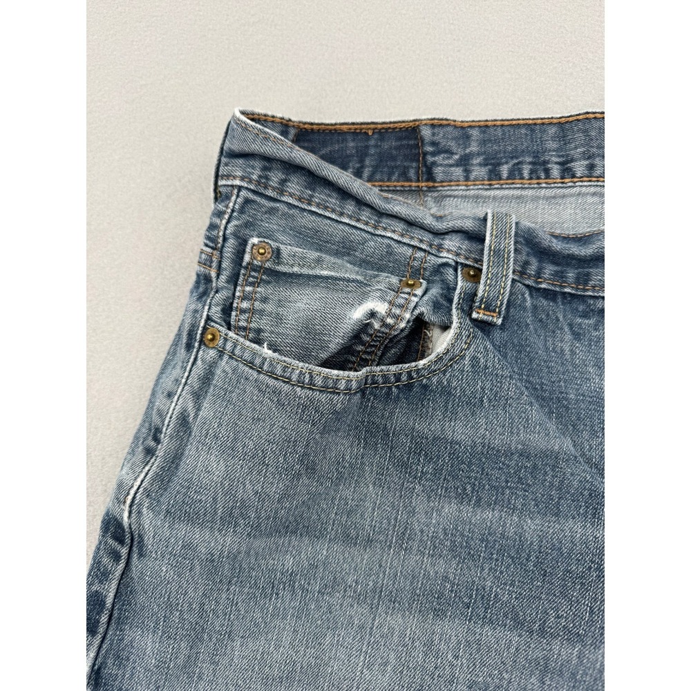 Distressed Levis 569 Loose Straight Leg Jeans Mens 34x32 (34x30) Blue Denim - Picture 9 of 16